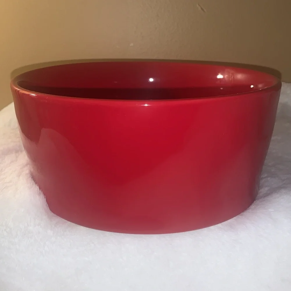 🍁 SANTA PAWS Rae Dunn Red Ceramic Pet Bowl NWOT